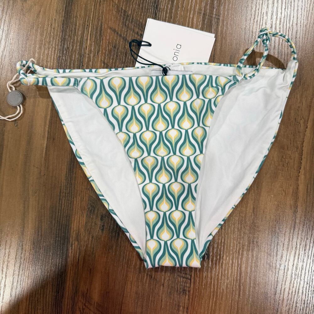 ONIA Hannah Low Rise Y2K Deep Sea Green Blue Bikini Bottom Medium